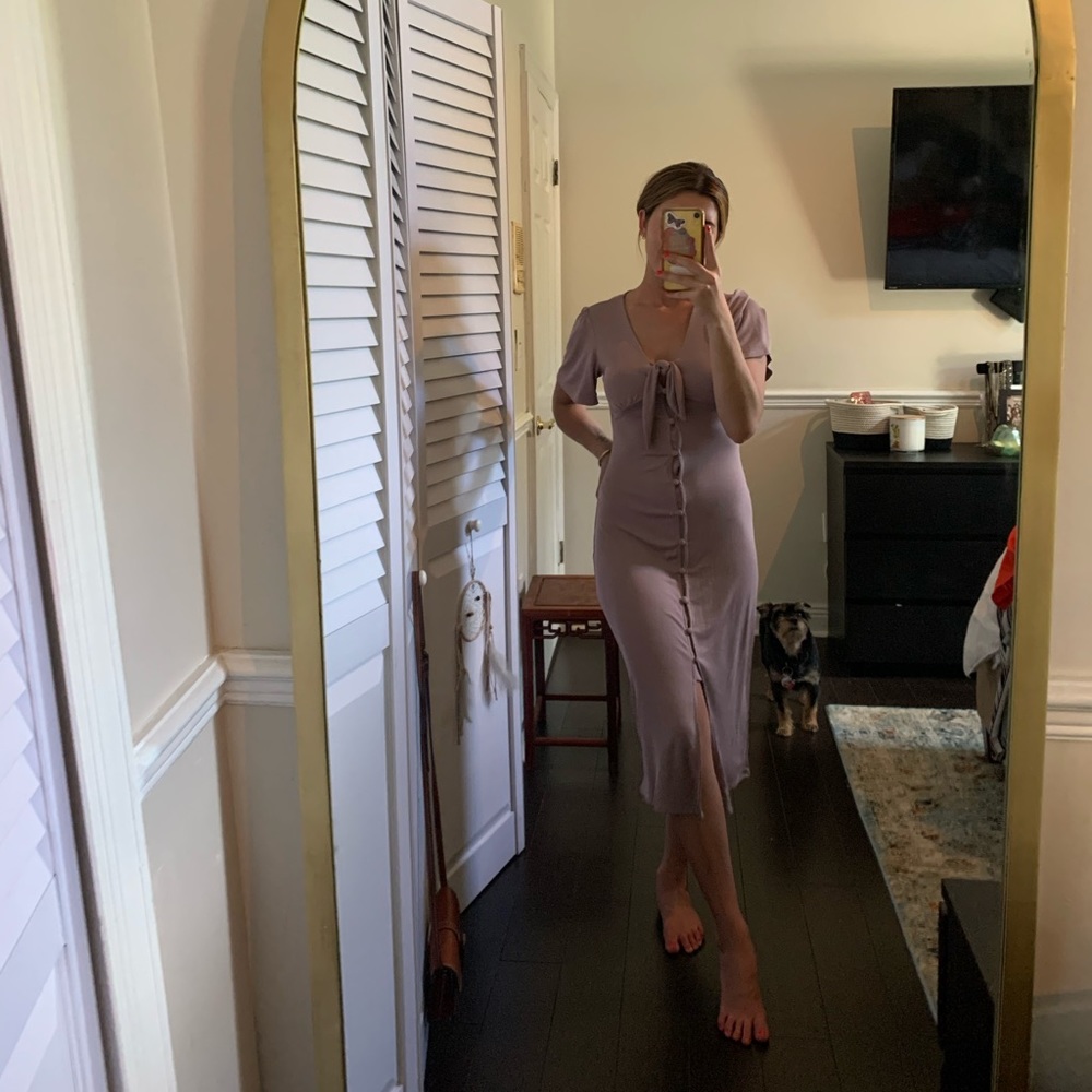 Purple Button Down Dress